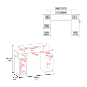 English Elm Arimo Ergonomic Gaming Desk with Large Top, Cabinet, Shelves & CPU Stand for Organized Workspaces B092P306235