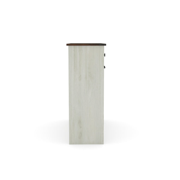 English Elm Farmhouse Barn Door Tilt-Out Trash Cabinet with Waterproof Woodgrain Top, 2 Drawers, 2x10gal Storage W2557P237960