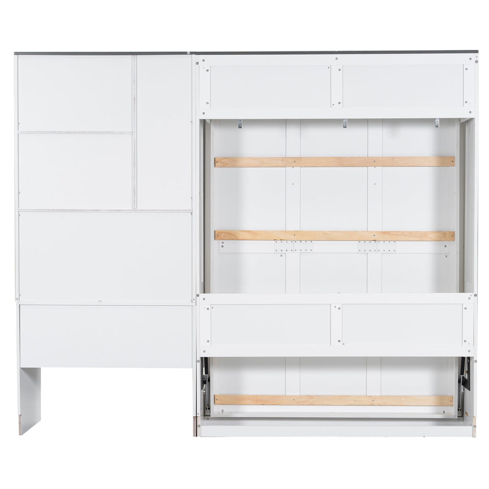 English Elm Multi-Functional Murphy Bed With Sofa, Desk & Storage – Stylish Space-Saving Design For Modern Living N7090000605K