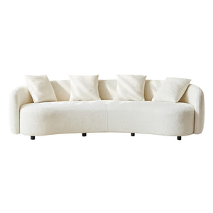 English Elm 101" Half Moon Curved Bouclé Sofa Plush Cloud Seating for Modern Living Rooms W1765P389188
