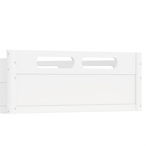 English Elm Queen Low Profile Floor Bed Pine Wood Frame Japandi Minimalist Bedroom Design White W1580P438794