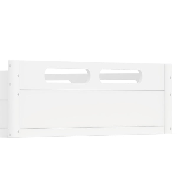 English Elm Queen Low Profile Floor Bed Pine Wood Frame Japandi Minimalist Bedroom Design White W1580P438794