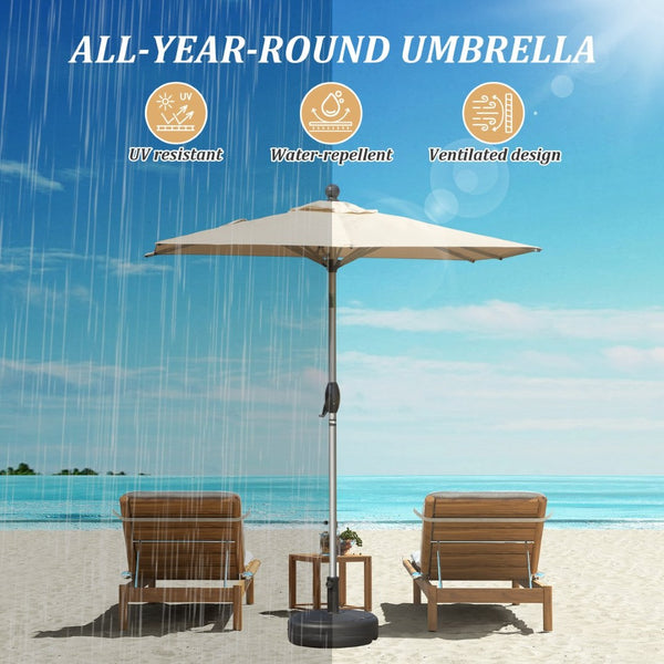 English Elm Rectangle Patio Umbrella With Crank & Tilt, Uv-Resistant Canopy For Ultimate Outdoor Comfort W1859P320939-GIGA