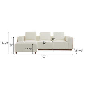 English Elm Christopher Knight Home® - Sectional CHITA L-Shape Modular Sofa Beige Fabric — Reversible Cushions, Durable Frame, Customizable Configuration (5-carton) N771P205002M_P220377M_P205014M_P205089_P205009M