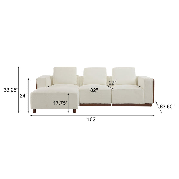 English Elm Christopher Knight Home® - Sectional CHITA L-Shape Modular Sofa Beige Fabric — Reversible Cushions, Durable Frame, Customizable Configuration (5-carton) N771P205002M_P220377M_P205014M_P205089_P205009M