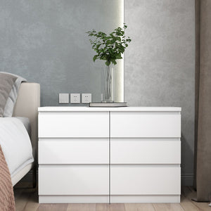 English Elm 19.7-inch Matte Finish 3 Drawer Nightstand Set of 2 Handle Free Modern Bedroom Storage White W3151S00079