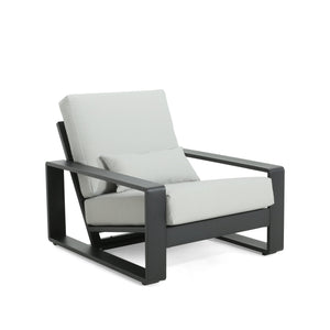 English Elm Christopher Knight Home® - La Plata Aluminum Lounge Chair - Modern Ergonomic Design With Grey Cushion For Indoor/Outdoor Comfort N775P211257B