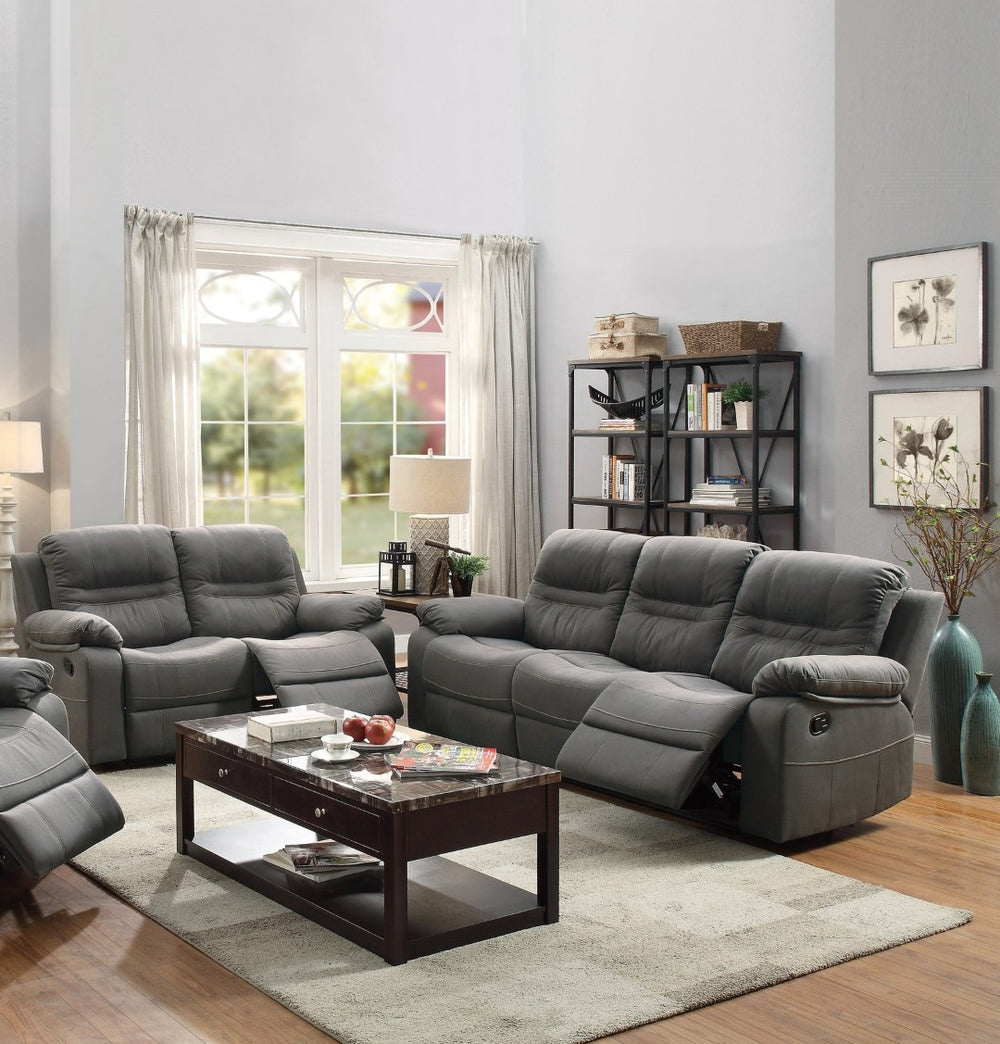 English Elm Modern Reclining Sofa and Loveseat Set Leatherette Tufted Upholstery for Living Room B011S02408