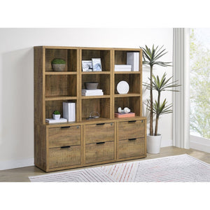 English Elm Geary Modular Three Piece Bookcase Wall Unit with Locking Drawers and Usb Charging Wood B062S01702