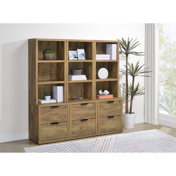 English Elm Geary Modular Three Piece Bookcase Wall Unit with Locking Drawers and Usb Charging Wood B062S01702