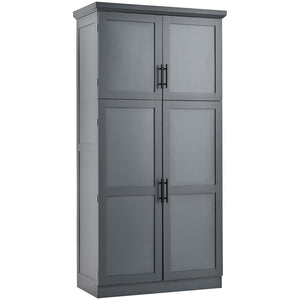 English Elm [assembly Included] Topmax Shaker Pantry Cabinet Tall Mdf Kitchen Storage with Pull-out Trays Gray SP000099AAE