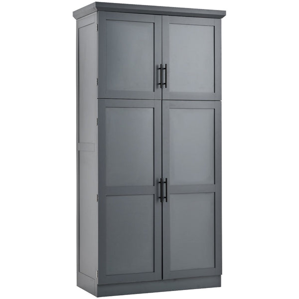 English Elm [assembly Included] Topmax Shaker Pantry Cabinet Tall Mdf Kitchen Storage with Pull-out Trays Gray SP000099AAE