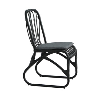 English Elm Christopher Knight Home® - Outdoor Hand-Woven PE Rattan Patio Dining Chairs Set of 2 with Iron Frame 400lb Capacity, No Assembly Required Black+ Gray N762P236169G