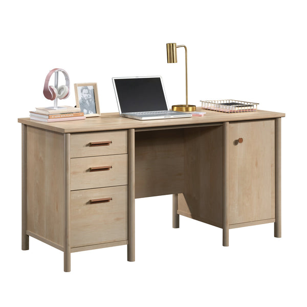 English Elm Computer Desk - Compact Brown Design With Storage Drawers For Home Office Or Study Space Solutions B356P402785