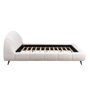 English Elm Christopher Knight Home® - King Chenille Upholstered Platform Bed King Size with Thick Padded Headboard & Footboard, Solid Wood Frame, 800lb Capacity, Quiet Slats, Beige N757K264929I