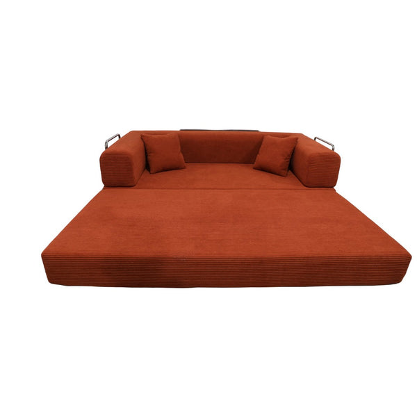 English Elm Double Convertible Corduroy Sleeper Sofa High Density Foam Wide Armrest Studio Bed W3064P245391