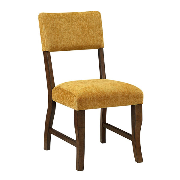 English Elm Contemporary High Back Chenille Dining Chairs Solid Wood Frame Upholstered Set Brown,Mustard B011P439064