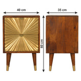 English Elm Solid Wood Manila Gold Nightstand