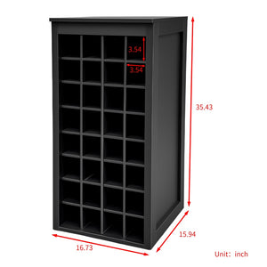 English Elm Black Walnut Modular Buffet Cabinet with Wine Storage Open Shelf and Drawer W331P410370