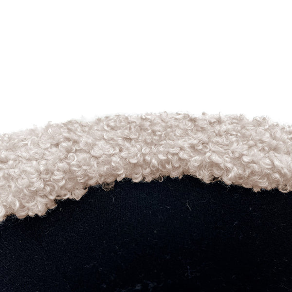 JLA Home Chapel Hill - Round Storage Ottoman with Off-White Bouclé Upholstery, Hidden Storage, Supportive Foam Seat for Small Spaces Beige CH101-0055