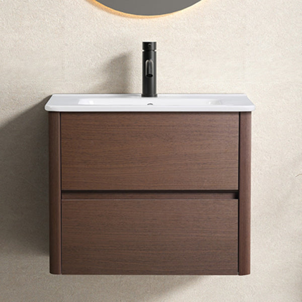 English Elm 23x18x19 Floating Bathroom Vanity Solid Wood Grain Soft Close Drawer Modern Storage W3402P370149