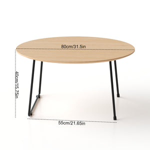 English Elm American Minimalist Round Coffee Table – Stylish Oak Accent For Small Apartments & Modern Living Rooms W3318P306499