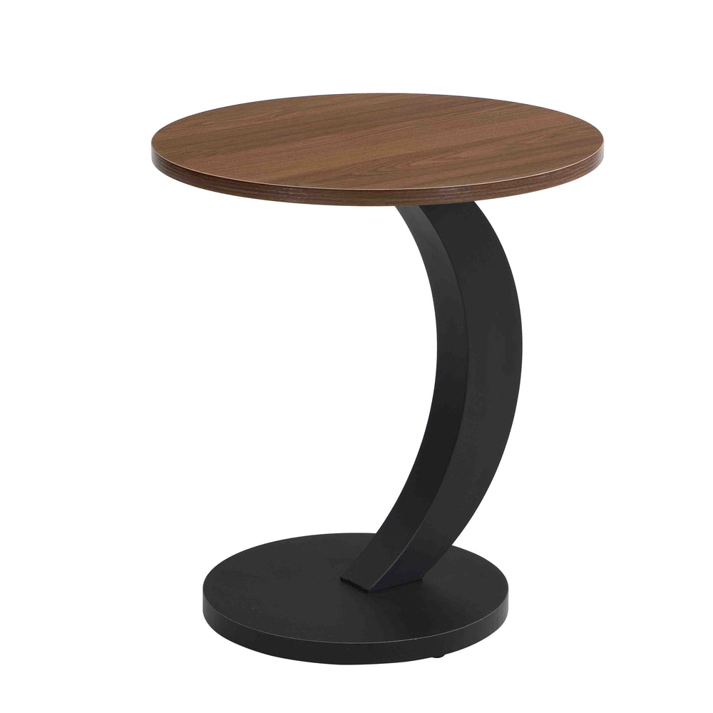 English Elm Black Nesting Coffee Table Set of 2 with Oval & Round MDF Tops, S-Curve Metal Base, Anti-Slip Pads, Sturdy 132 lb Capacity, Modern Industrial Living Room Accent Piece W821S00028