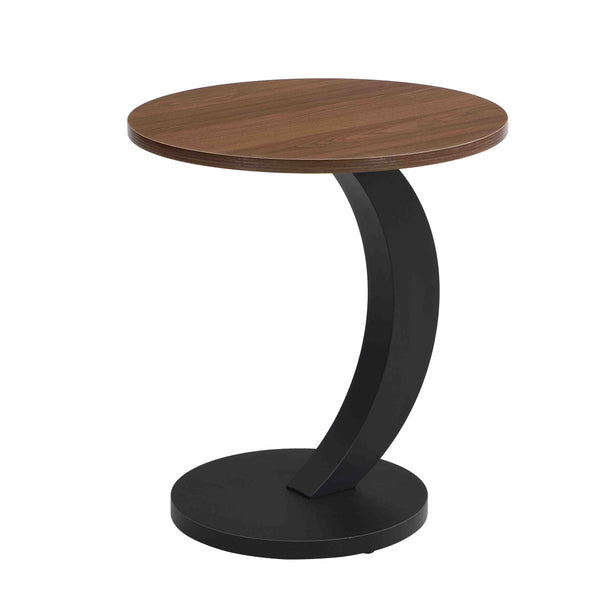 English Elm Black Nesting Coffee Table Set of 2 with Oval & Round MDF Tops, S-Curve Metal Base, Anti-Slip Pads, Sturdy 132 lb Capacity, Modern Industrial Living Room Accent Piece W821S00028