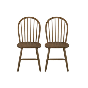 English Elm Christopher Knight Home® - 36 Farmhouse High Back Spindle Dining Chair Set of 2 — Solid Rubberwood, Windsor Back, 300 lb Capacity Walnut N771P278374T