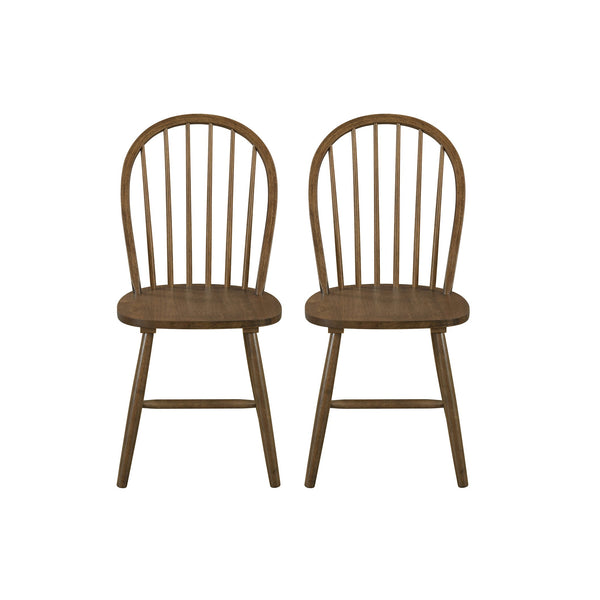 English Elm Christopher Knight Home® - 36 Farmhouse High Back Spindle Dining Chair Set of 2 — Solid Rubberwood, Windsor Back, 300 lb Capacity Walnut N771P278374T
