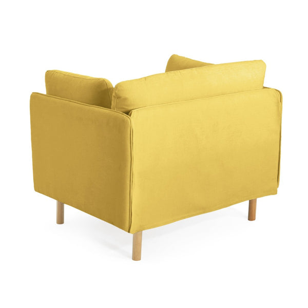 English Elm 39" Scandinavian Accent Chair Plush Upholstered Cushions Solid Wood Legs Modern Lounge N767P208311Y