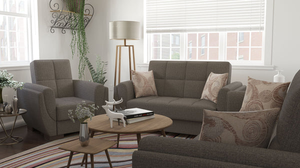 English Elm PrimeNest NimbusFlow Convertible Upholstered Loveseat with Storage, Chenille Comfort, Space-Smart Design Brown B030P281740