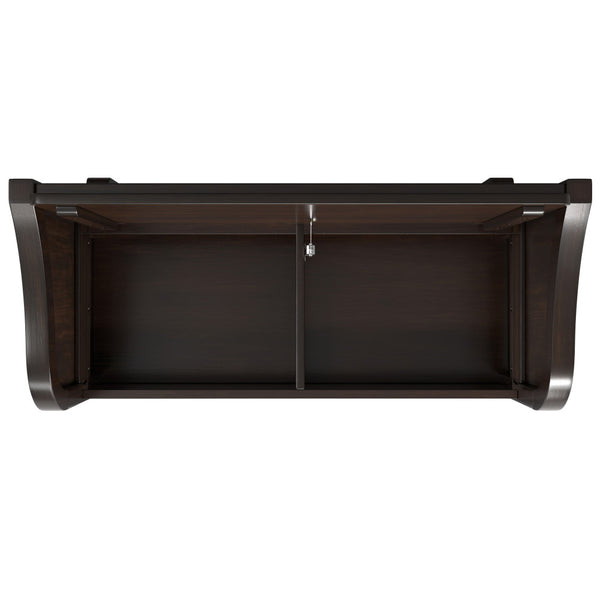 English Elm Connaught Handcrafted Entryway Storage Bench With Shelf - Timeless Chestnut Design & Seating Solution B136P203419