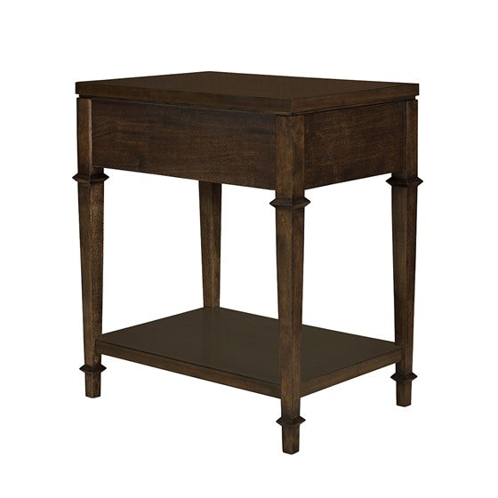 English Elm Kenna Solid Wood Nightstand with Drawer & Lower Shelf, Dark Coffee Finish, 125 lb Top Capacity B035P256572