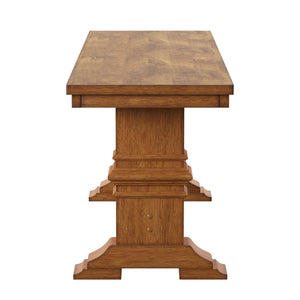 Solid Rubberwood Trestle Dining Bench Farmhouse Style for Entryway or Room