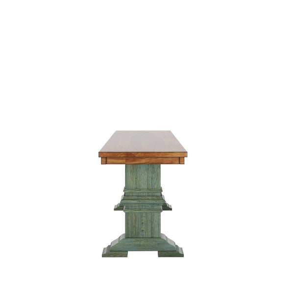 Solid Rubberwood Trestle Dining Bench Farmhouse Style for Entryway or Room