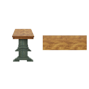 Solid Rubberwood Trestle Dining Bench Farmhouse Style for Entryway or Room