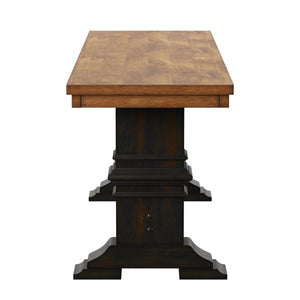 Solid Rubberwood Trestle Dining Bench Farmhouse Style for Entryway or Room