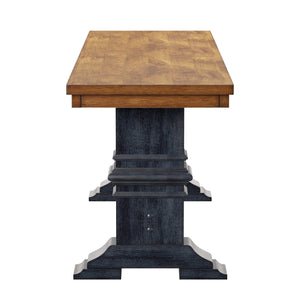 Solid Rubberwood Trestle Dining Bench Farmhouse Style for Entryway or Room