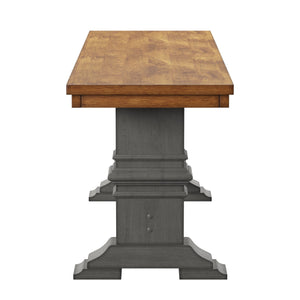 Solid Rubberwood Trestle Dining Bench Farmhouse Style for Entryway or Room