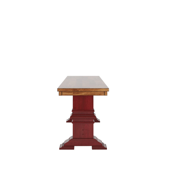 Solid Rubberwood Trestle Dining Bench Farmhouse Style for Entryway or Room