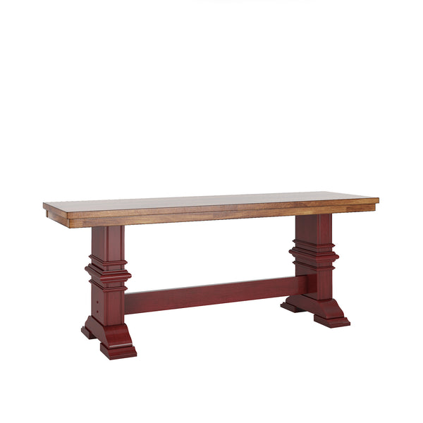 Solid Rubberwood Trestle Dining Bench Farmhouse Style for Entryway or Room