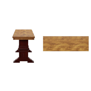 Solid Rubberwood Trestle Dining Bench Farmhouse Style for Entryway or Room