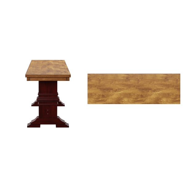 Solid Rubberwood Trestle Dining Bench Farmhouse Style for Entryway or Room