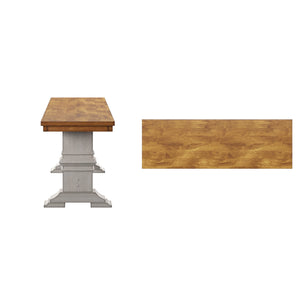 Solid Rubberwood Trestle Dining Bench Farmhouse Style for Entryway or Room