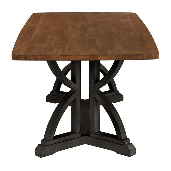 Lea 78 Inch Solid Rubberwood Rectangular Dining Table Seats Eight for Family Meals