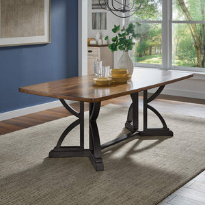 Lea 78 Inch Solid Rubberwood Rectangular Dining Table Seats Eight for Family Meals