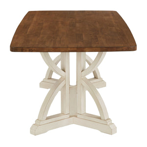 Lea 78 Inch Solid Rubberwood Rectangular Dining Table Seats Eight for Family Meals