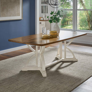 Lea 78 Inch Solid Rubberwood Rectangular Dining Table Seats Eight for Family Meals