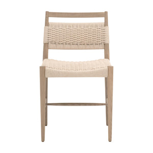 Essentials for Living Myles Solid Oak Dining Chair with Handwoven Paper Cord Seat Transitional Style 5300.NAT/BLN